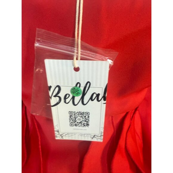 Bella Barnett Red Mini Cocktail Dress XS NWT Strapless Rose Applique Statement - Picture 7 of 13
